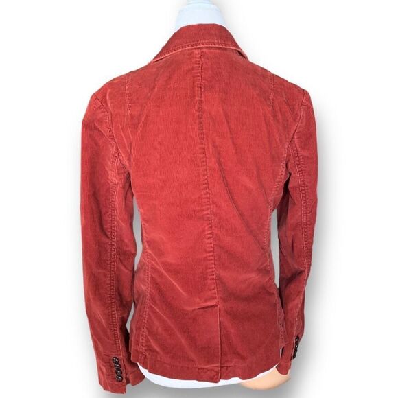 London Jean Rust Corduroy Blazer Jacket Fitted Tailored Stretch Retro Size 8 - Picture 3 of 8